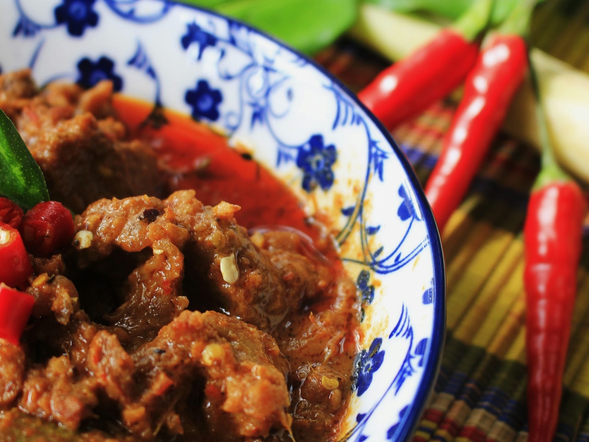 a close up of a bowl of food on a table